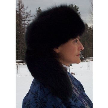 Black Dyed Blue Fox Vogue Hat