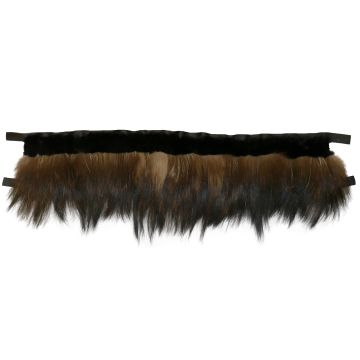 Alaskan Style Black Wolf Fur Ruff with Black Sheared Beaver