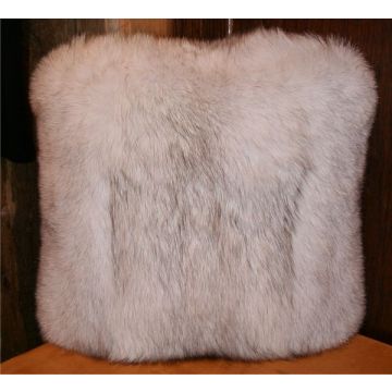 Blue Fox Fur Pillow