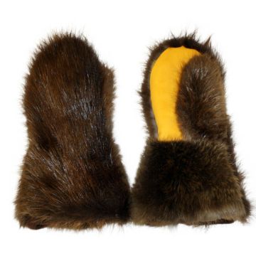 Natural Beaver Fur Mittens