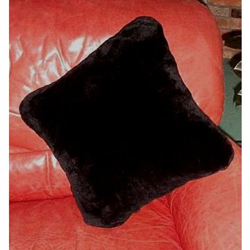 Black Dyed Sheared Beaver Fur Pillow