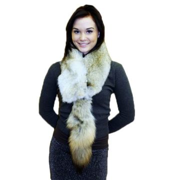 Coyote Fur Scarf With Tail #ctl