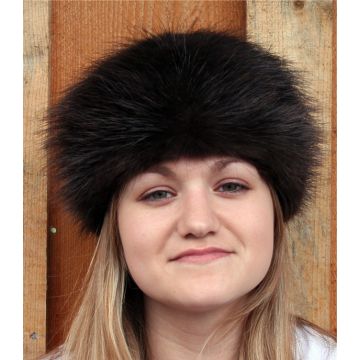 Natural Black Beaver Fur Pill Box Hat