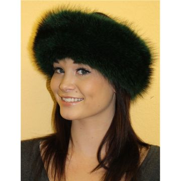 Emerald Dyed Raccoon Fur Headband | Fur Neck Warmer | Fur Neck Collar