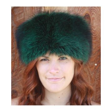 Emerald Raccoon Fur Pill Box Hat