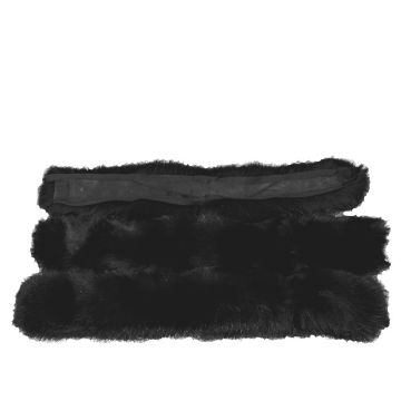 Blue Fox Fur Ruff/Trim, Dyed Black - 22 1/2-22 3/4 Inches