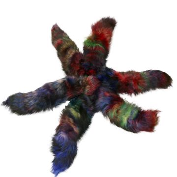 Blue Fox Tail/keychain - Dyed Multi-Colored
