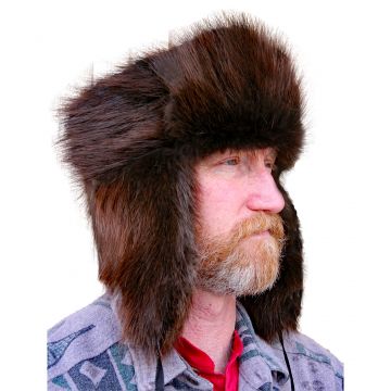 Natural Beaver Fur Russian Trooper Style Hat