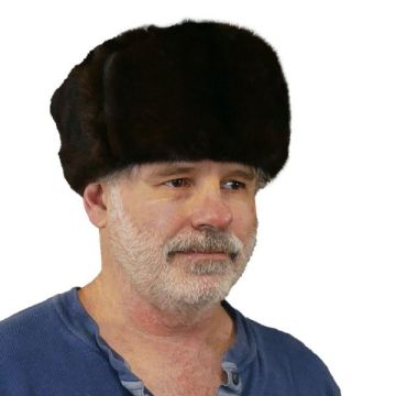 Authentic Mahogany Mink Fur Russian Trooper Style Hat