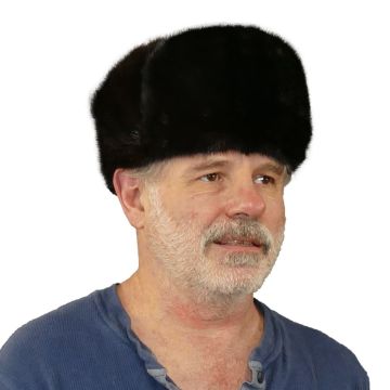 Authentic Black Mink Fur Russian Trooper Style Hat