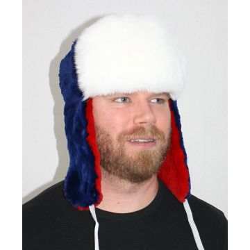 New England Patriots Fur Trooper Style Hat- With White