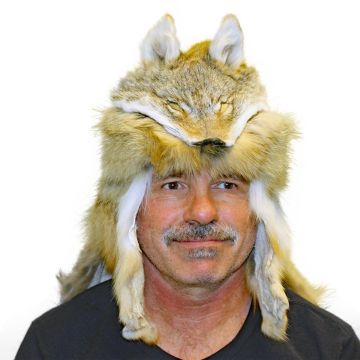 Coyote Fur Mountain Man Hat With Cape
