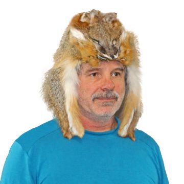 Gray Fox Fur Mountain Man Hat