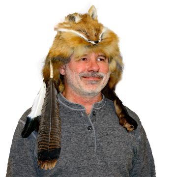 Red Fox Fur Mountain Man Hat (feathers And Rosette)