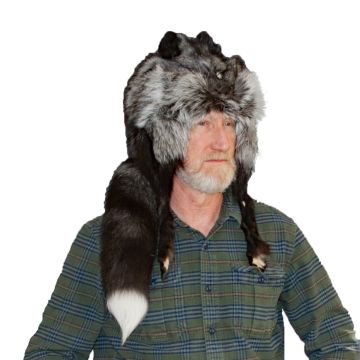 Silver Fox Fur Mountain Man Hat