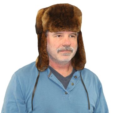 Castor Rex Rabbit Fur Russian Trooper Style Hat