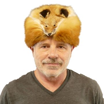 Red Fox Fur Davy Crockett Hat With Eyes