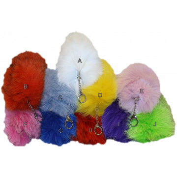 Dyed Fox Tail Keychains 
