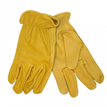 Men's Buckskin Gloves - Gold