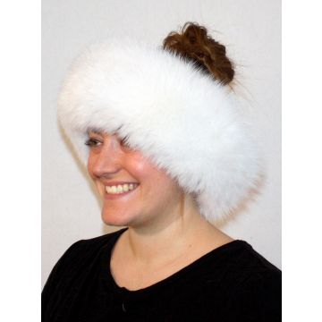 White Fox Fur Headband | Fur Neck Warmer | Fur Neck Collar