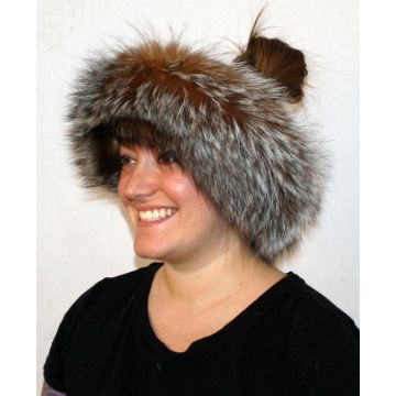 Crystal-dyed Silver Fox Fur Headband | Fur Neck Warmer | Fur Neck Collar