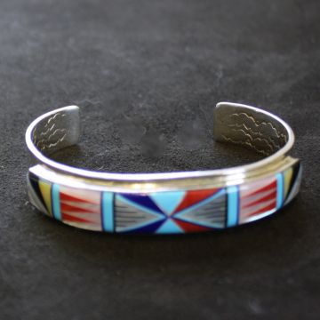 Ornamental Inlay Cuff Bracelet