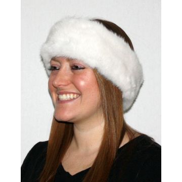 White Mink Fur Headband | Fur Neck Warmer | Fur Neck Collar