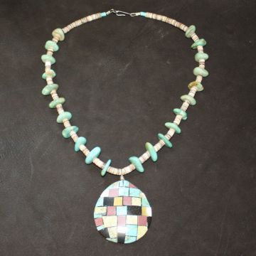 Mosiac Shell Inlay Necklace