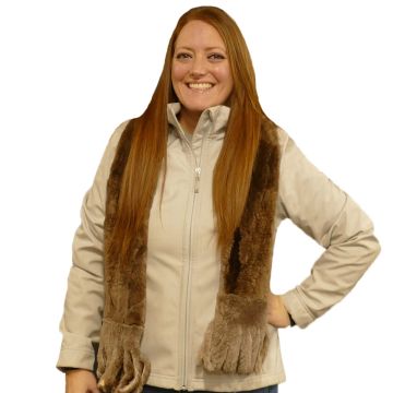 Natural Sheared Beaver Fur Scarf (#r35)