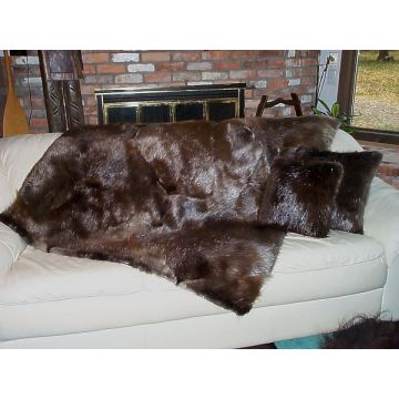Natural Beaver Fur Throw Blanket - Two Sizes
