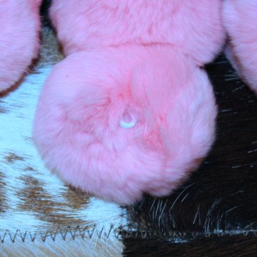 Fur Pom Poms - Dyed-pink Rex Rabbit