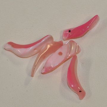 Bird Beads - Pink #1233 (QTY 5)