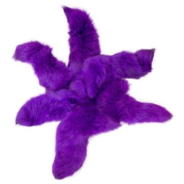 Blue Fox Tail/Keychain - Dyed Purple
