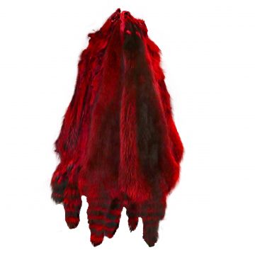Premium Label Raccoon Pelt - Ruby Dyed 