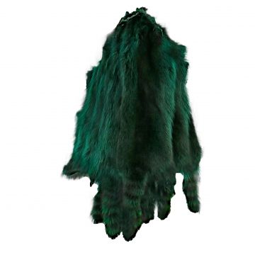 Premium Label Raccoon Pelt - Emerald Dyed 