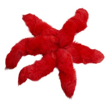 Blue Fox Tail/keychain - Dyed Red