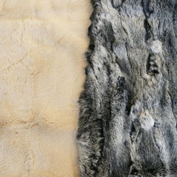 Rex Rabbit Fur Plate Blanket - Two Colors (One of a Kind)