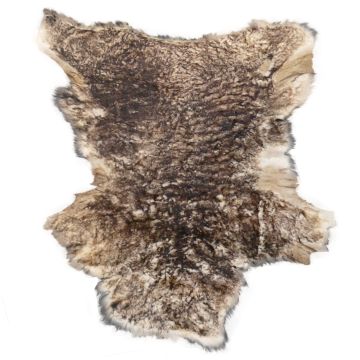 Sheared Chocolate Peanut Brittle Shearling - Floral Printed Back