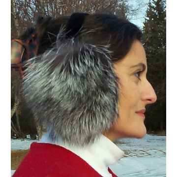 Silver Fox Fur Ear Muffs