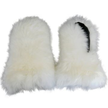 Natural White Sheepskin Fur Mittens