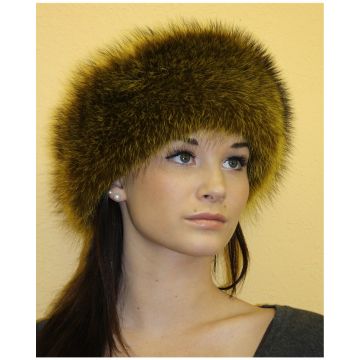 Yellow Dyed Raccoon Fur Headband | Fur Neck Warmer | Fur Neck Collar